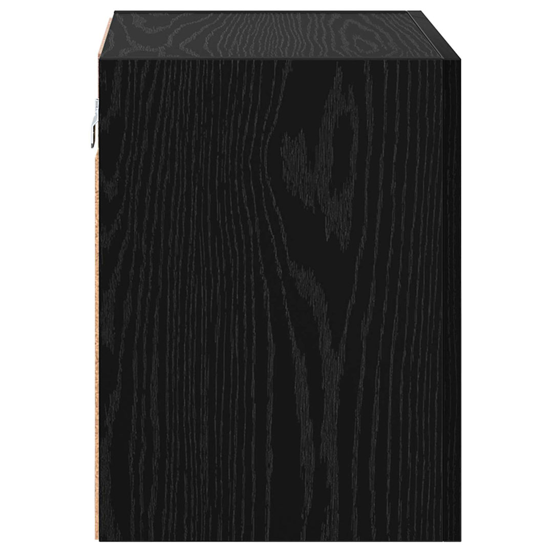 TV Væghylder 2 pcs Sort eg 40,5x30x40cm Konstrueret træ