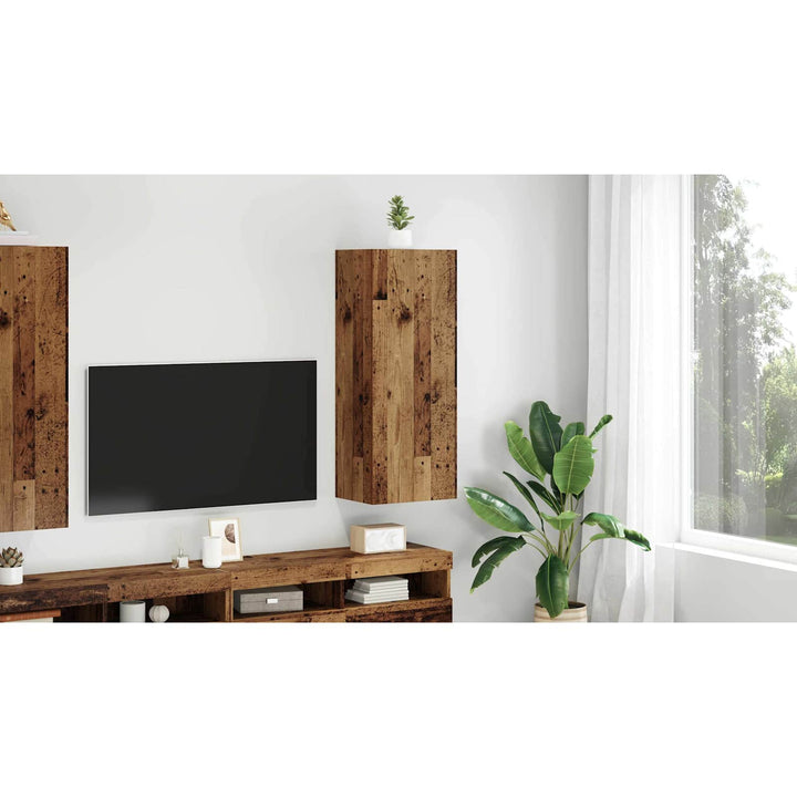 TV vægskab Gammelt træ 40,5 x 30 x 102 cm Konstrueret træ