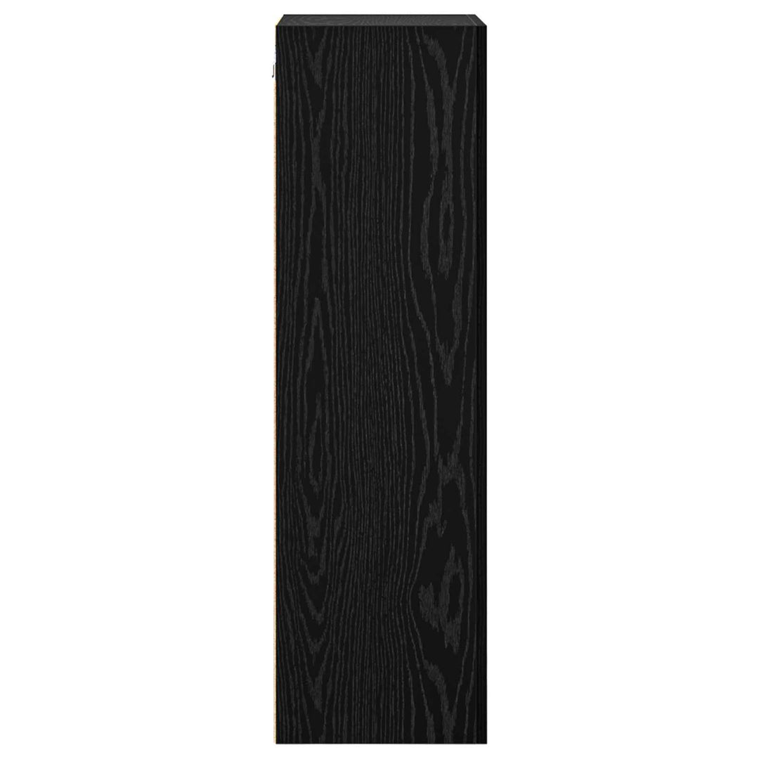 TV vægskab Sort eg 40,5 x 30 x 102 cm Konstrueret træ