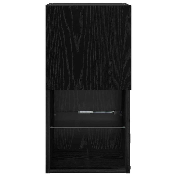 Væghængte TV skabe med LED 2 pcs Sort eg 30,5 x 30 x 60 cm