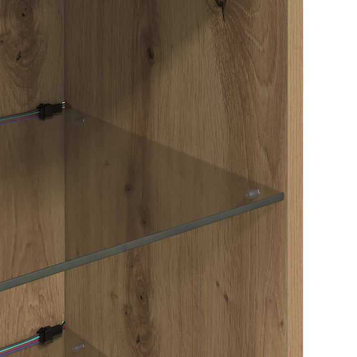 Væghængte TV skabe 2 pcs Artisan Egetræ Konstrueret træ