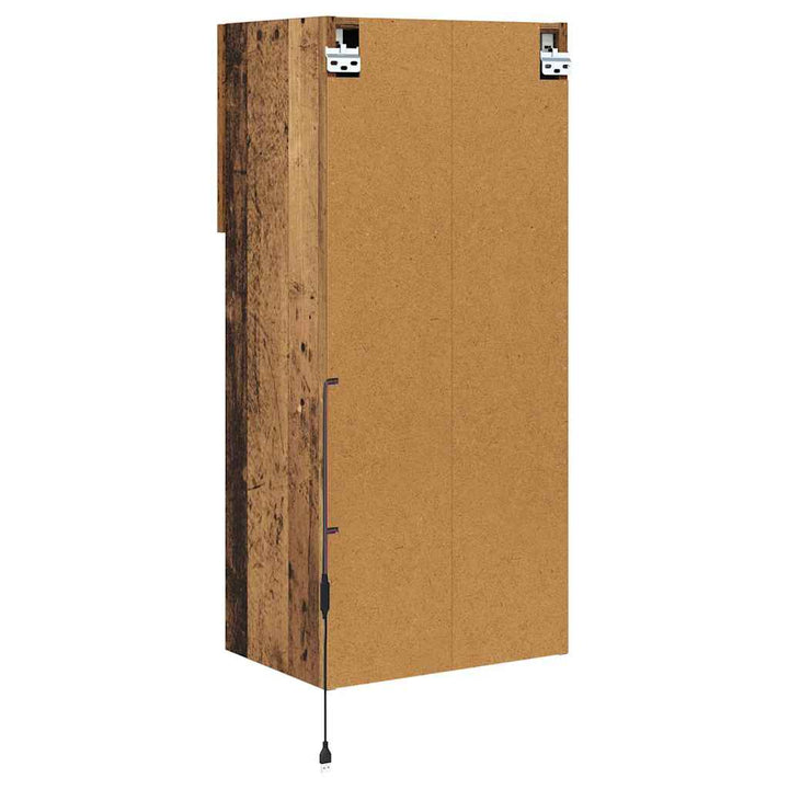 Væghængte TV skabe med LED 2 pcs Gammelt træ 40,5 x 30 x 90 cm