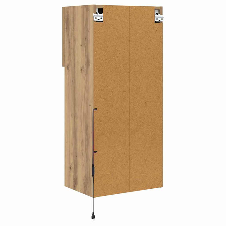 Væghængt TV Skab med LED Artisan Egetræ 40,5 x 30 x 90 cm