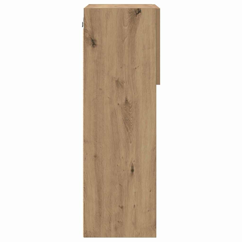 Væghængt TV Skab med LED Artisan Egetræ 40,5 x 30 x 90 cm