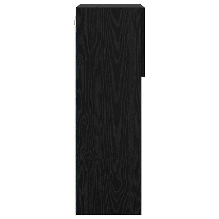 Væghængte TV skabe med LED 2 pcs Sort eg 40,5 x 30 x 90 cm