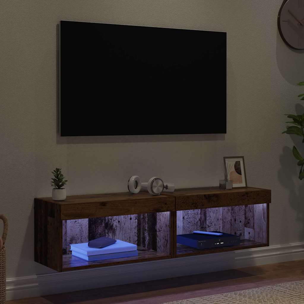 TV-møbelsæt 2 pcs Gammelt træ 60 x 30 x 30 cm Konstrueret træ