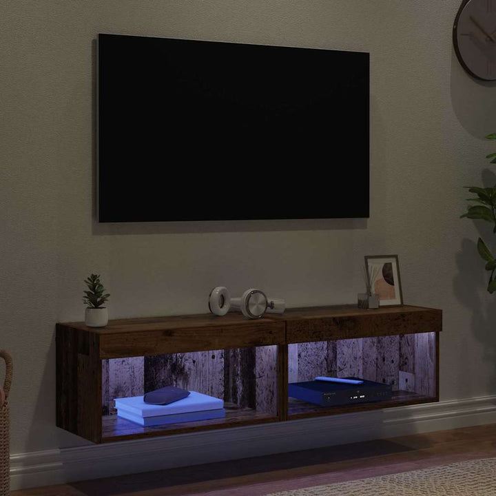 TV-møbelsæt 2 pcs Gammelt træ 60 x 30 x 30 cm Konstrueret træ
