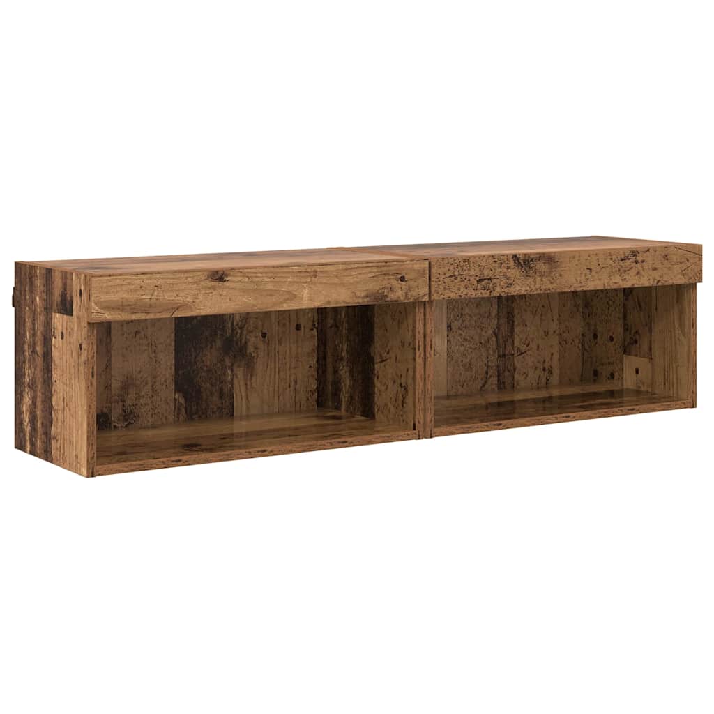 TV-møbelsæt 2 pcs Gammelt træ 60 x 30 x 30 cm Konstrueret træ