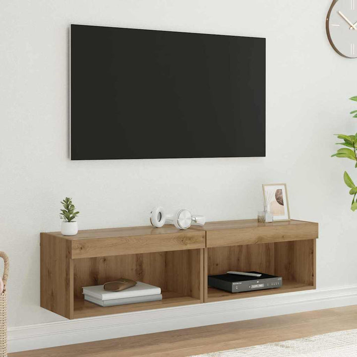 TV-møbelsæt 2 pcs Artisan Egetræ Konstrueret træ