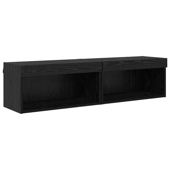 TV-møbelsæt 2 pcs Sort eg 60 x 30 x 30 cm Konstrueret træ