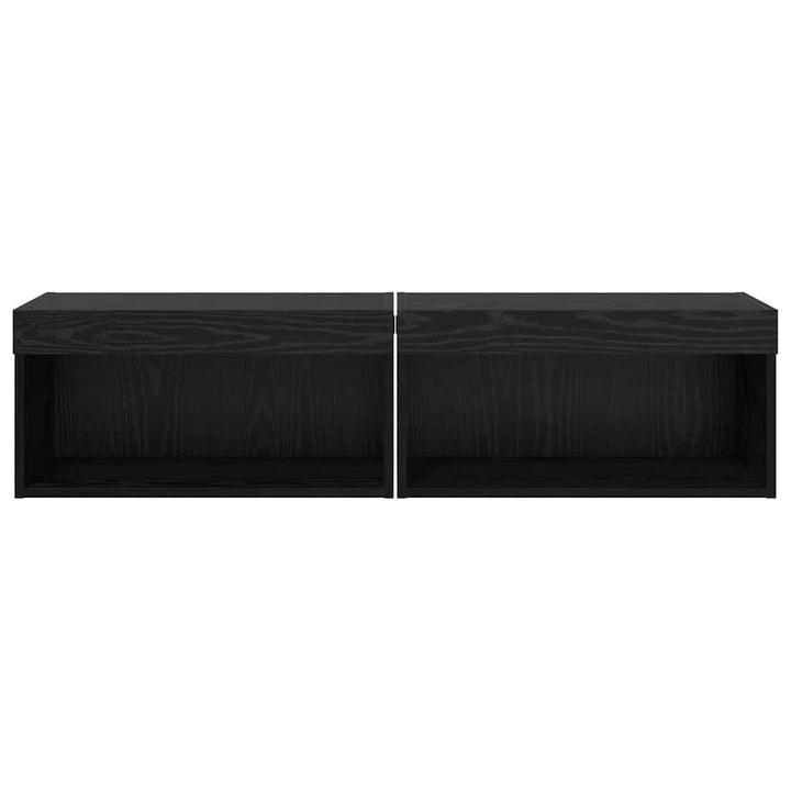 TV-møbelsæt 2 pcs Sort eg 60 x 30 x 30 cm Konstrueret træ