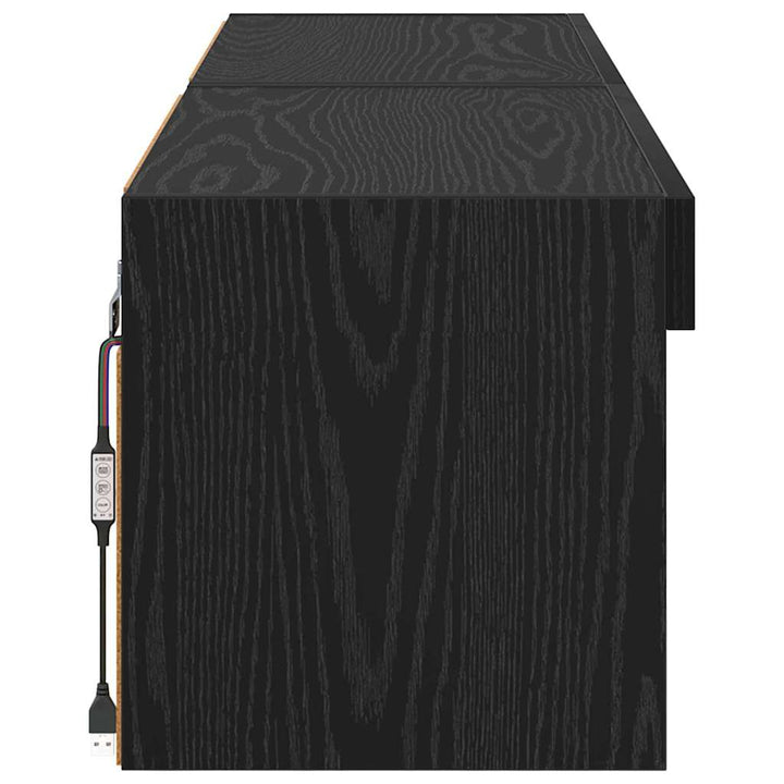 TV-møbelsæt 2 pcs Sort eg 60 x 30 x 30 cm Konstrueret træ