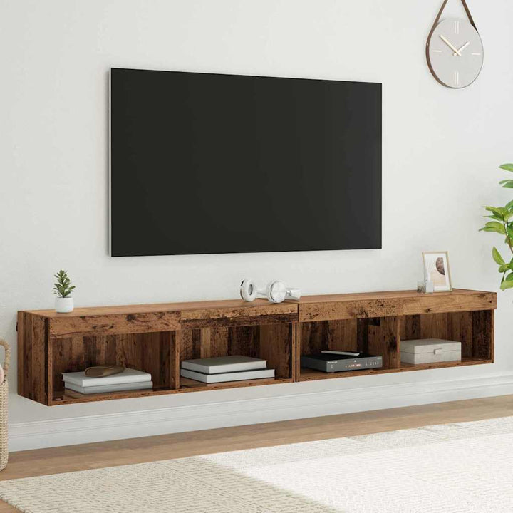TV-møbelsæt 2 pcs Gammelt træ 100 x 30 x 30 cm Konstrueret træ