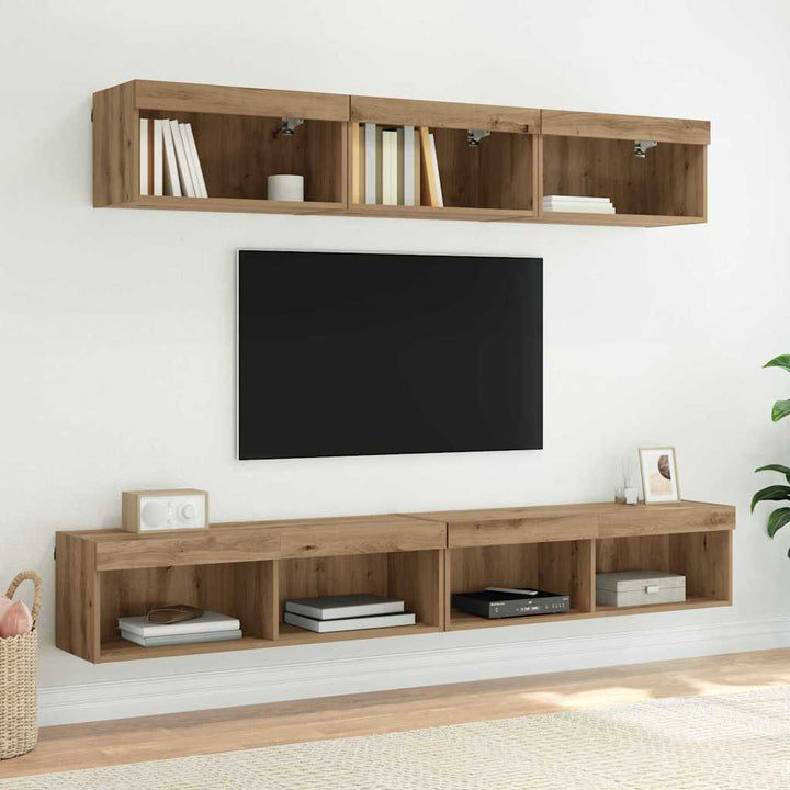 TV vægskab 100 x 30 x 30 cm Artisan Egetræ Konstrueret træ