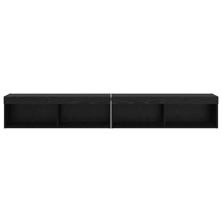 TV-møbelsæt 2 pcs Sort eg 100 x 30 x 30 cm Konstrueret træ