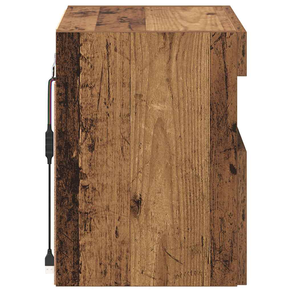TV Væghylder 2 pcs Gammelt træ 40 x 30 x 40 cm Konstrueret træ