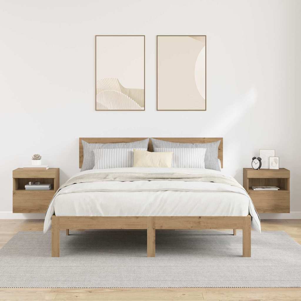 TV Væghylder 2 pcs Artisan Egetræ Konstrueret træ