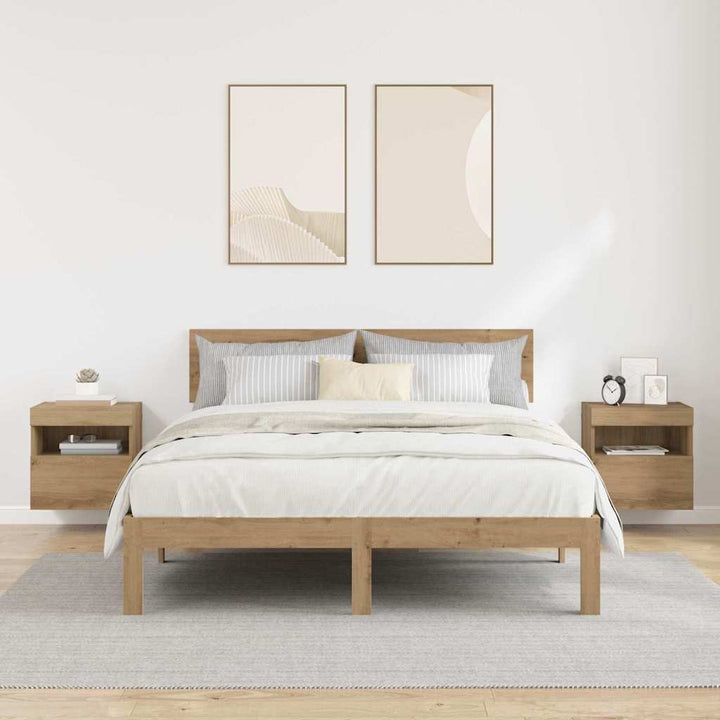 TV Væghylder 2 pcs Artisan Egetræ Konstrueret træ