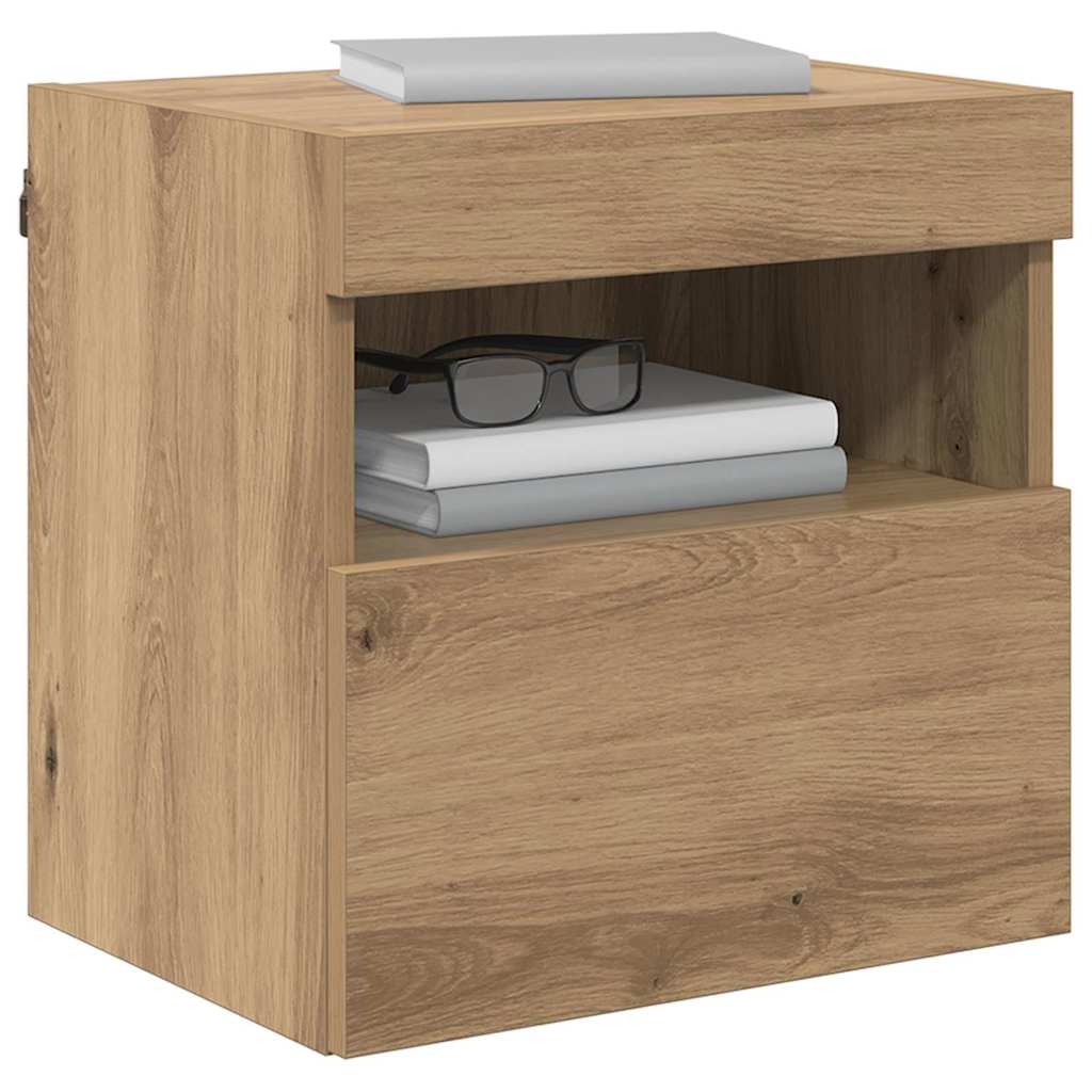 TV Væghylder 2 pcs Artisan Egetræ Konstrueret træ