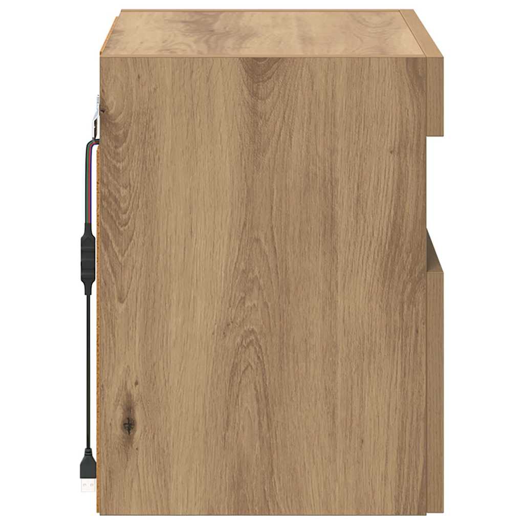 TV Væghylder 2 pcs Artisan Egetræ Konstrueret træ