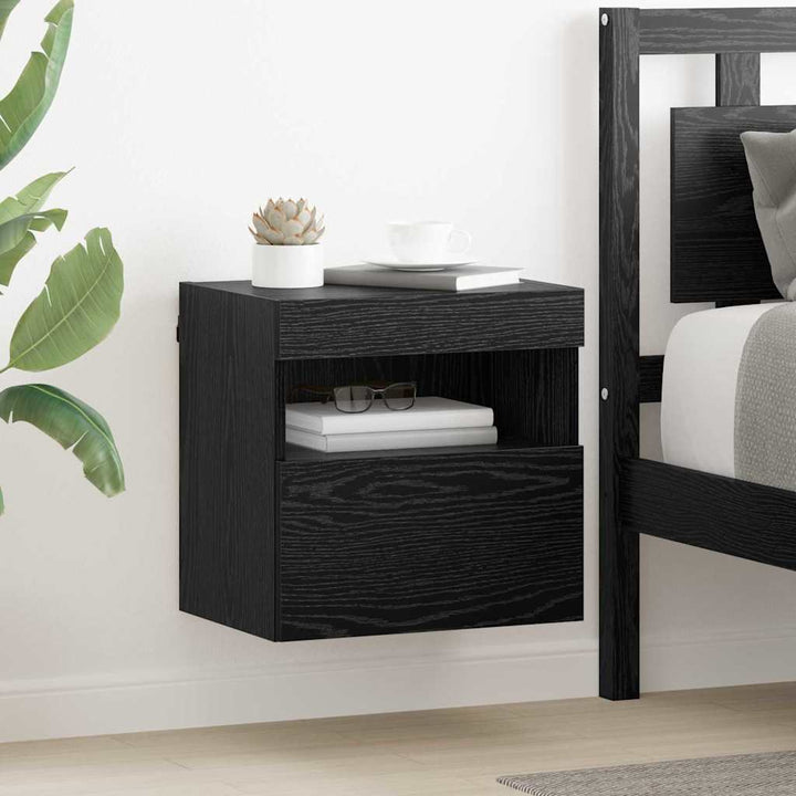 TV Væghylder 2 pcs Sort eg 40 x 30 x 40 cm Konstrueret træ