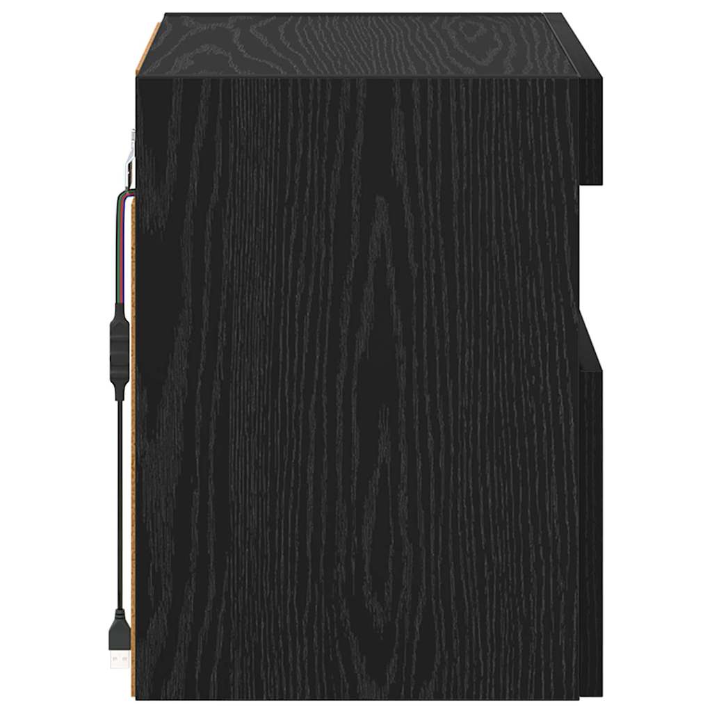 TV Væghylder 2 pcs Sort eg 40 x 30 x 40 cm Konstrueret træ