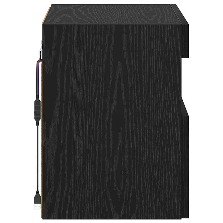 TV Væghylder 2 pcs Sort eg 40 x 30 x 40 cm Konstrueret træ