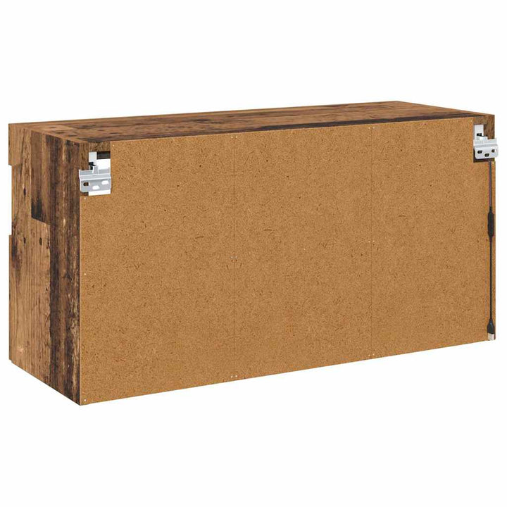 TV vægskab med LED Gammelt træ 80 x 30 x 40 cm Konstrueret træ