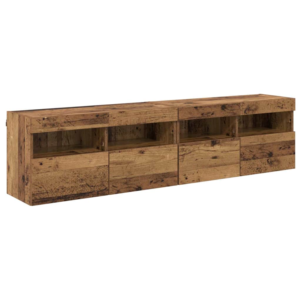 TV Væghylder 2 pcs Gammelt træ 80 x 30 x 40 cm Konstrueret træ