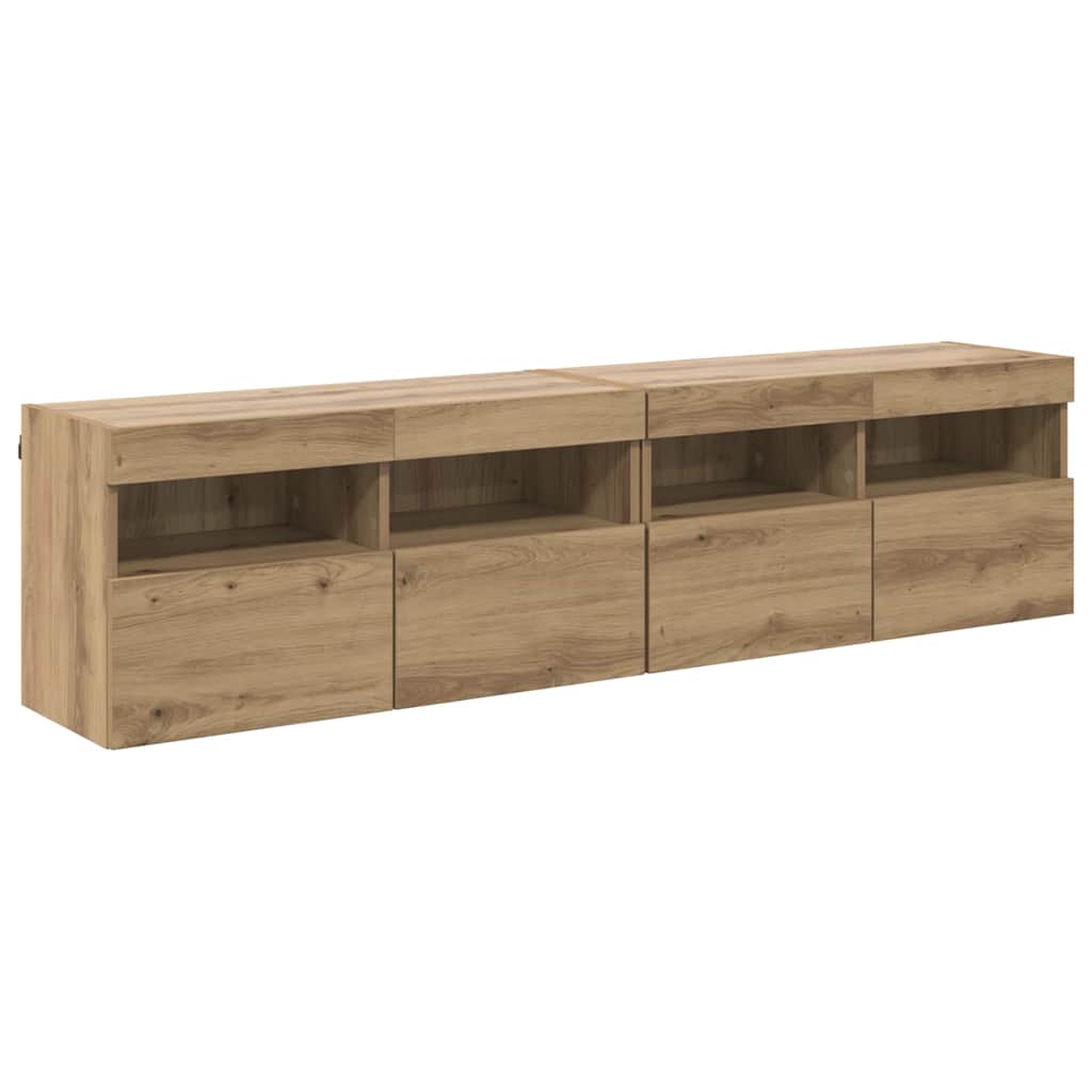 TV Væghylder 2 pcs Artisan Egetræ Konstrueret træ