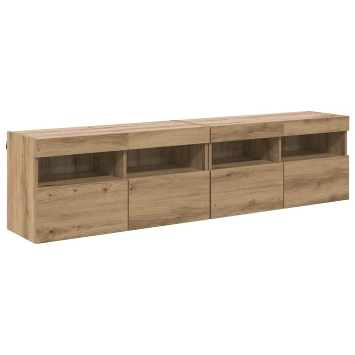 TV Væghylder 2 pcs Artisan Egetræ Konstrueret træ