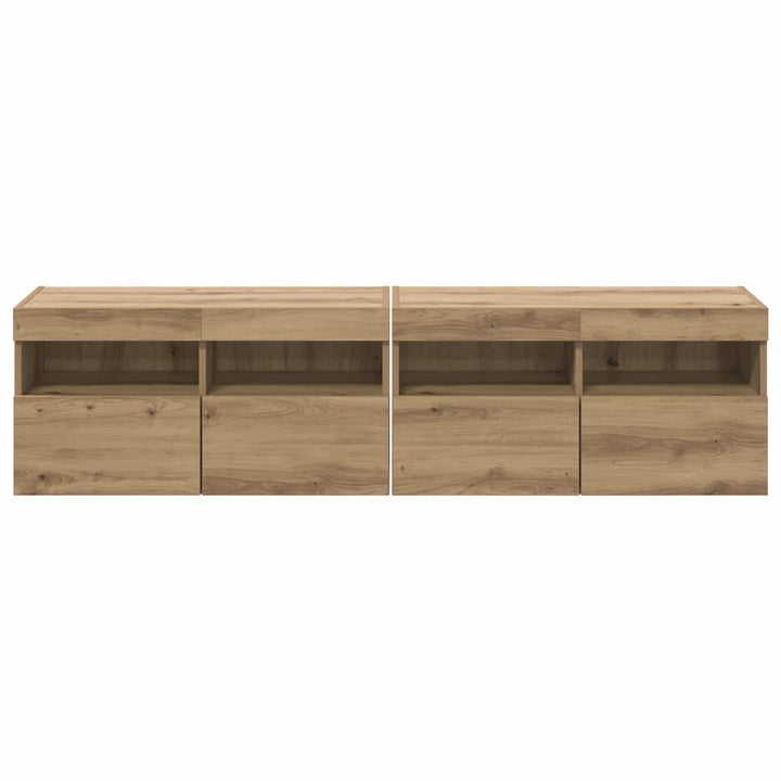 TV Væghylder 2 pcs Artisan Egetræ Konstrueret træ
