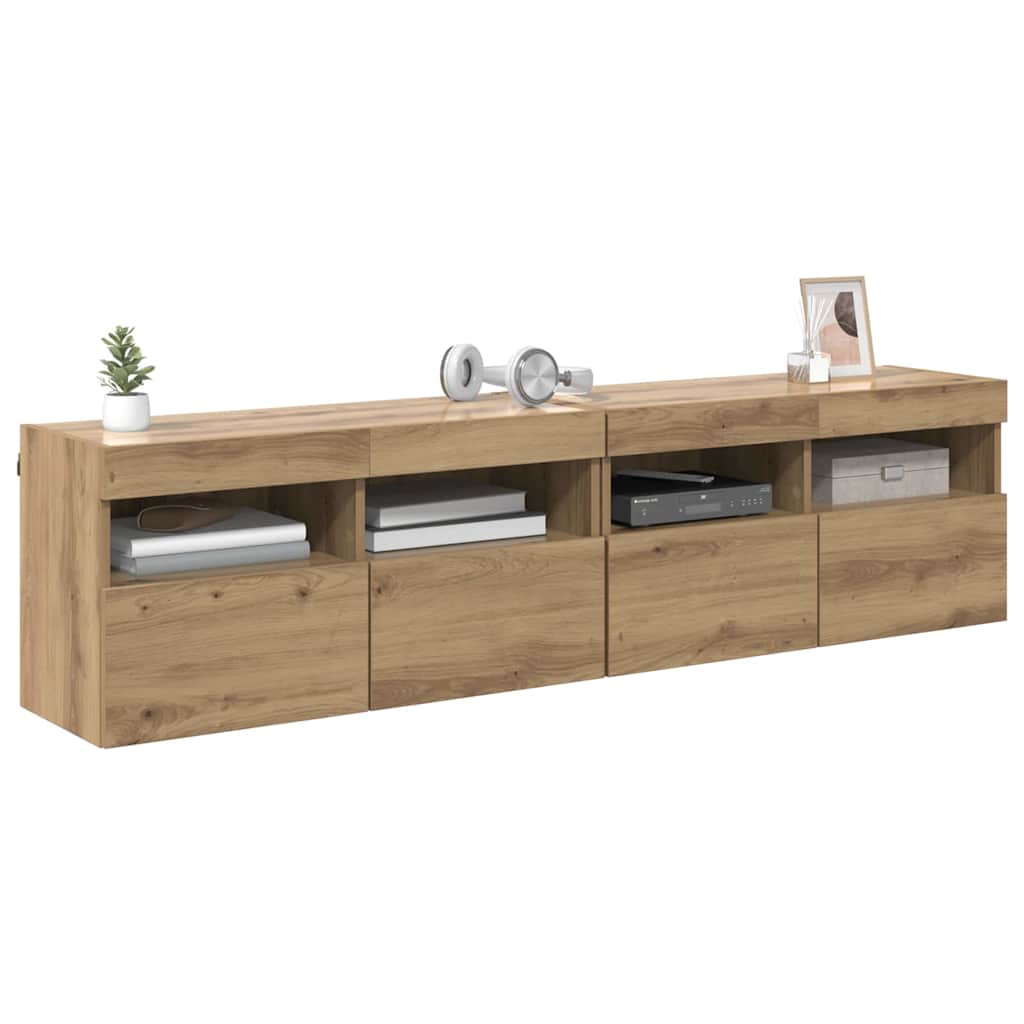 TV Væghylder 2 pcs Artisan Egetræ Konstrueret træ