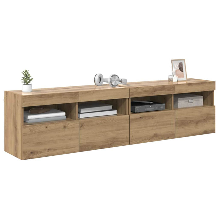 TV Væghylder 2 pcs Artisan Egetræ Konstrueret træ