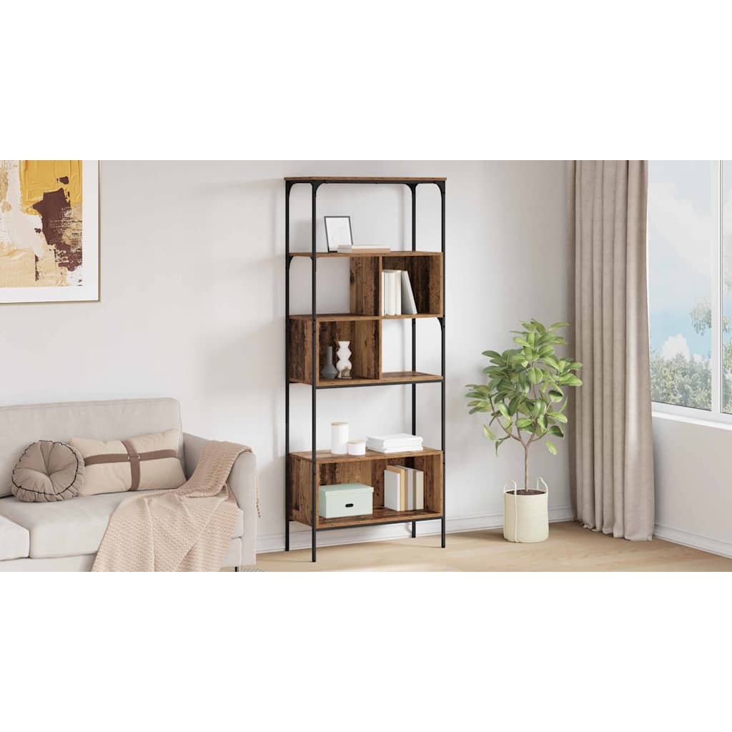 Bogreol Gammelt træ 76 x 33 x 188,5 cm Konstrueret træ