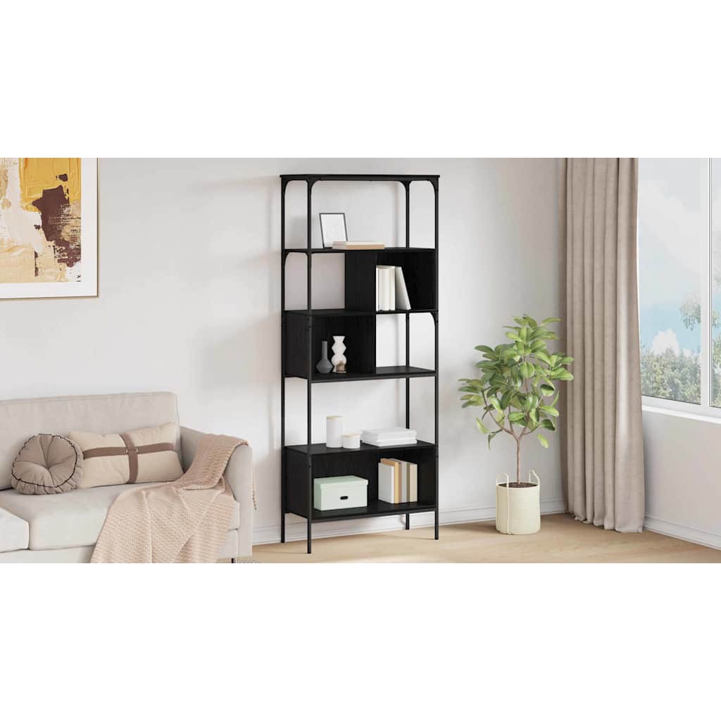 Bogreol Sort eg 76 x 33 x 188,5 cm Konstrueret træ
