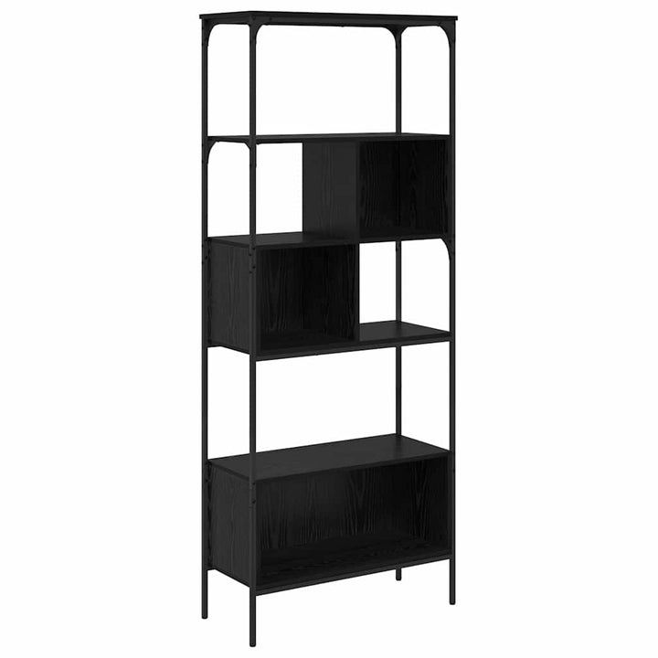 Bogreol 7 niveauer 76 x 33 x 188,5 cm Konstrueret træ Sort eg