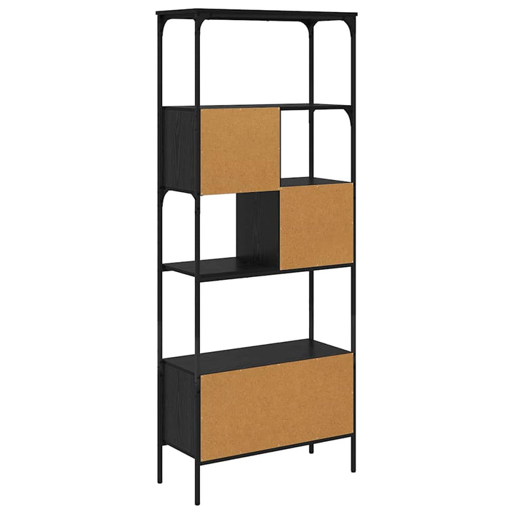 Bogreol 7 niveauer 76 x 33 x 188,5 cm Konstrueret træ Sort eg