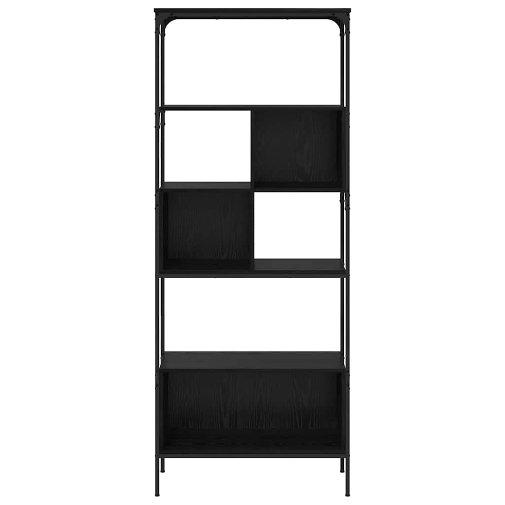 Bogreol 7 niveauer 76 x 33 x 188,5 cm Konstrueret træ Sort eg
