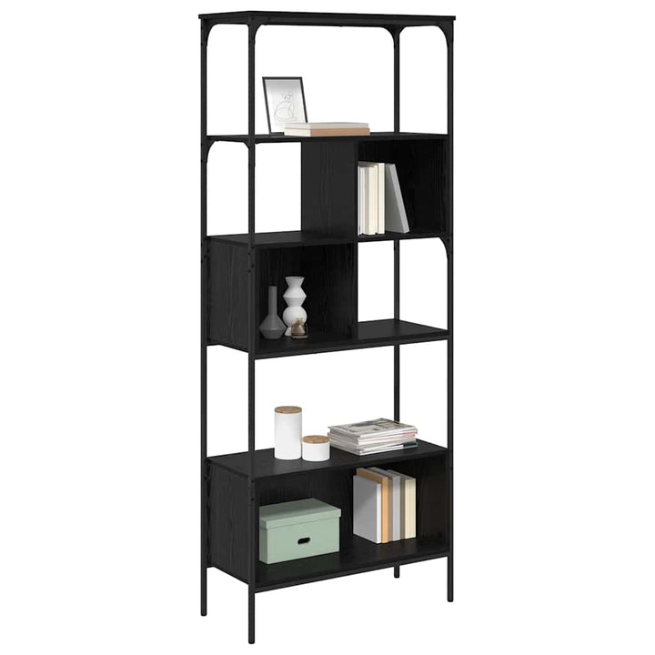 Bogreol Sort eg 76 x 33 x 188,5 cm Konstrueret træ