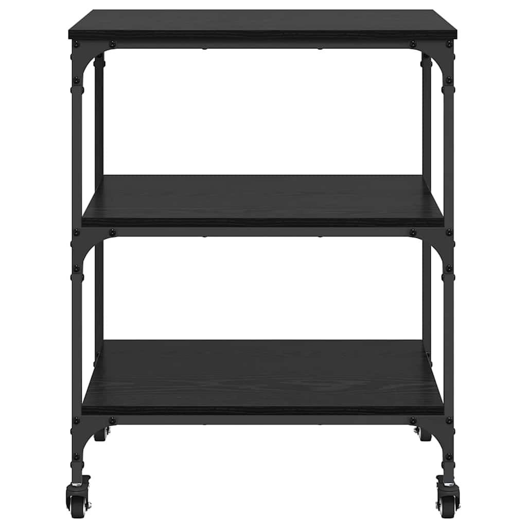 Køkkenvogn Sort eg 60 x 41 x 76 cm Konstrueret træ