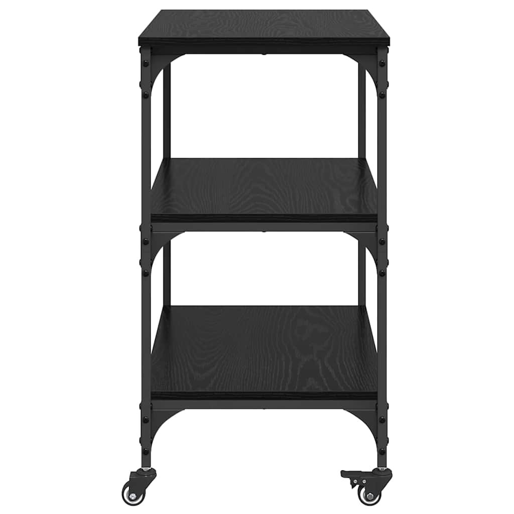 Køkkenvogn Sort eg 60 x 41 x 76 cm Konstrueret træ