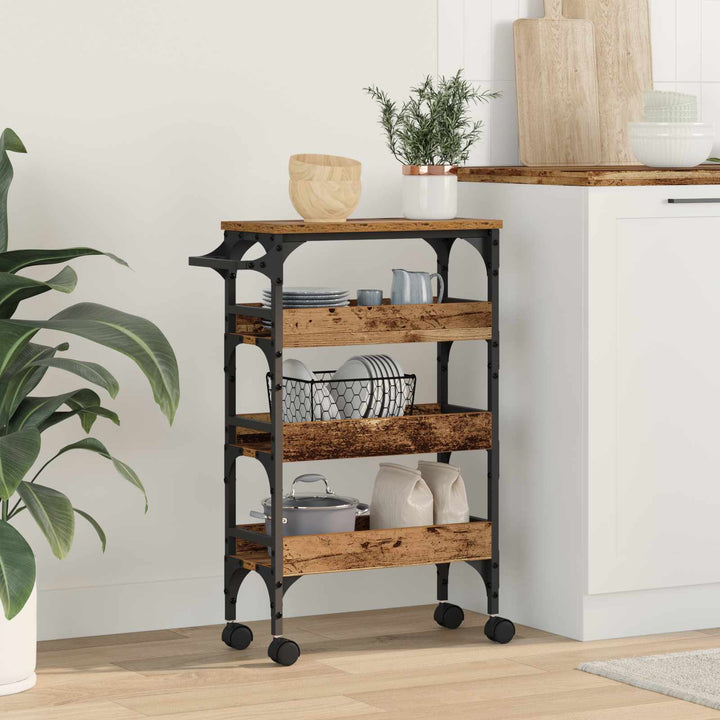 Køkkenvogn Gammelt træ 53 x 20 x 76 cm Konstrueret træ