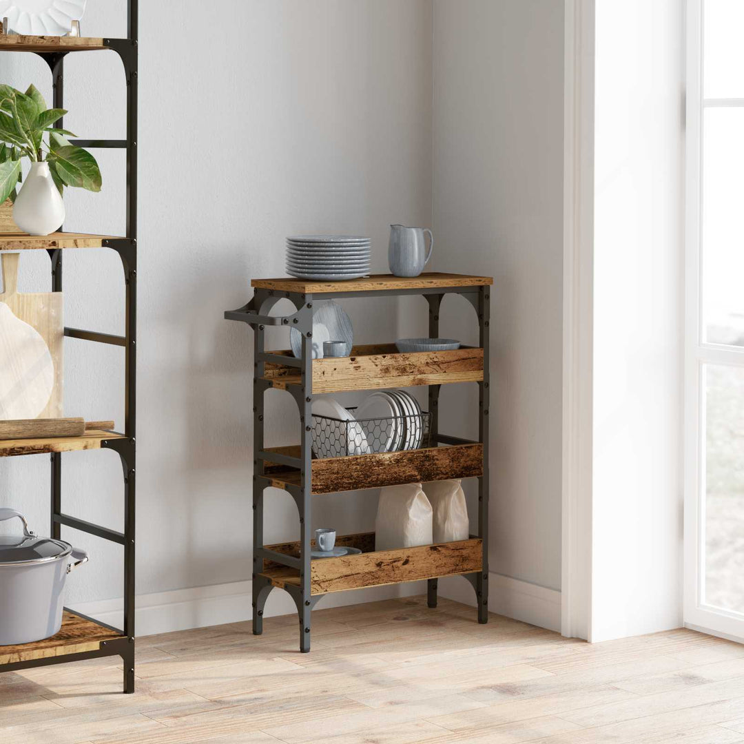 Køkkenvogn Gammelt træ 53 x 20 x 76 cm Konstrueret træ