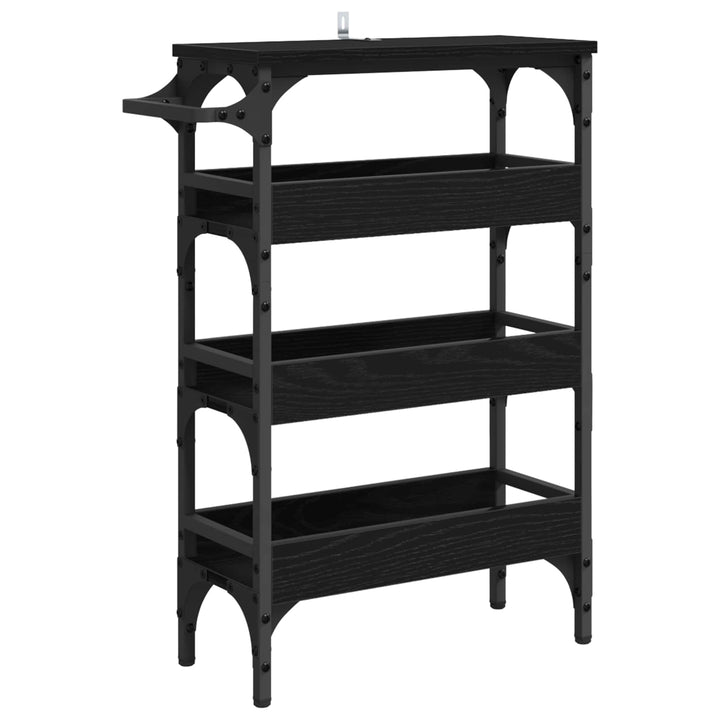 Køkkenvogn Sort eg 53 x 20 x 76 cm Konstrueret træ