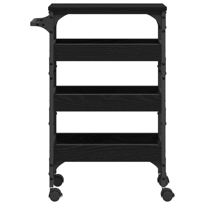Køkkenvogn Sort eg 53 x 20 x 76 cm Konstrueret træ