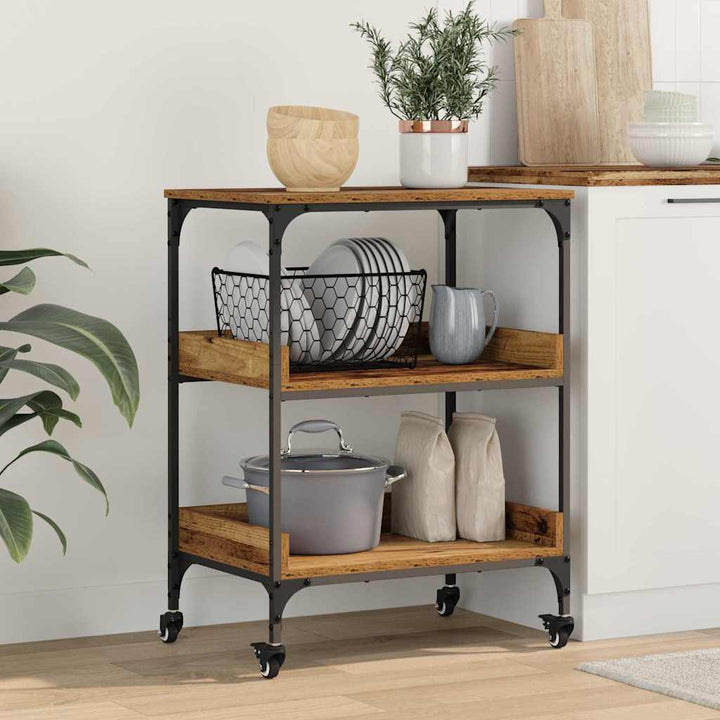 Køkkenvogn Gammelt træ 60 x 41 x 80.5 cm Konstrueret træ