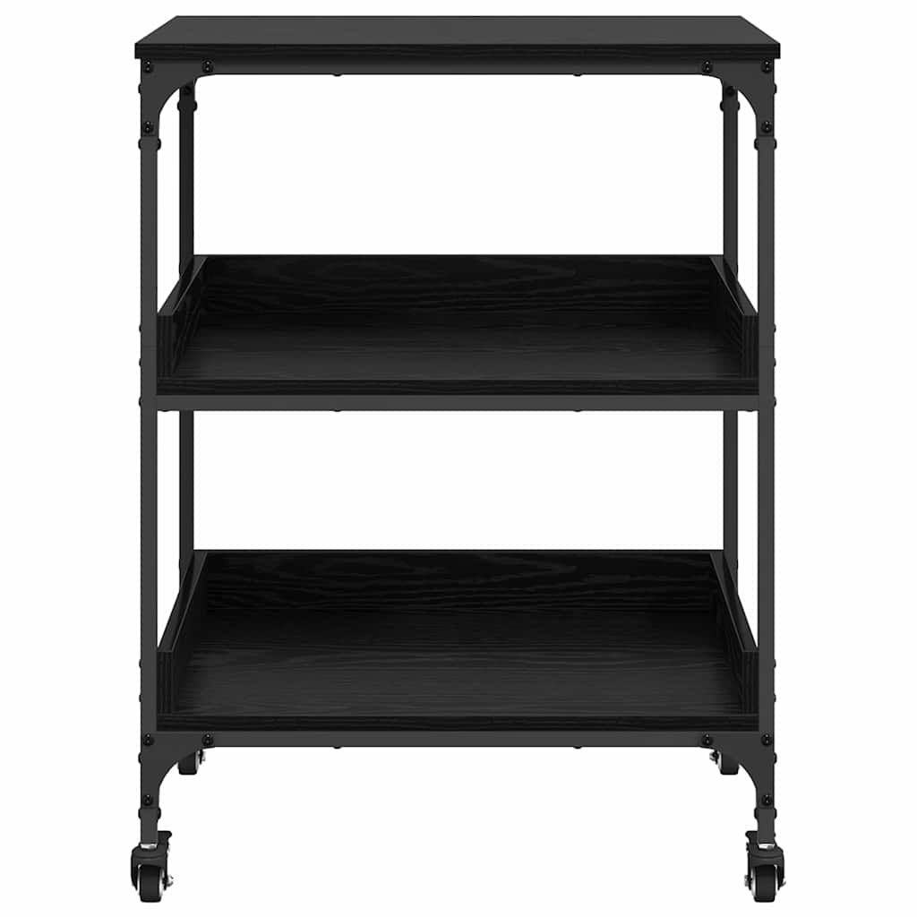 Køkkenvogn Sort eg 60 x 41 x 80.5 cm Konstrueret træ