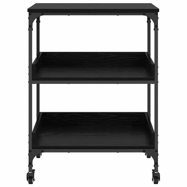 Køkkenvogn Sort eg 60 x 41 x 80.5 cm Konstrueret træ