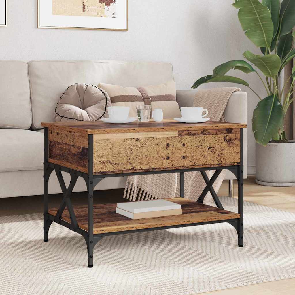 Sofabord Gammelt træ 70x50x50cm Konstrueret træ